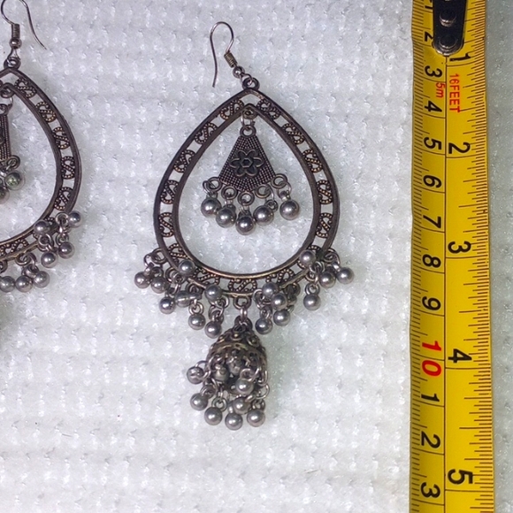 Authentic Vintage double dangling Indian earrings - Picture 3 of 3